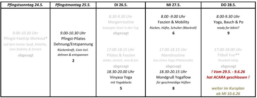 Pfingstferien_Special 25. bis 28.Mai 2026